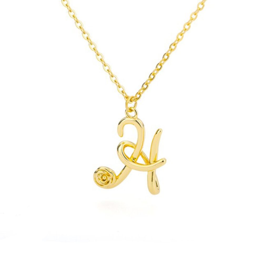 Letter Flower Necklace - Letter H